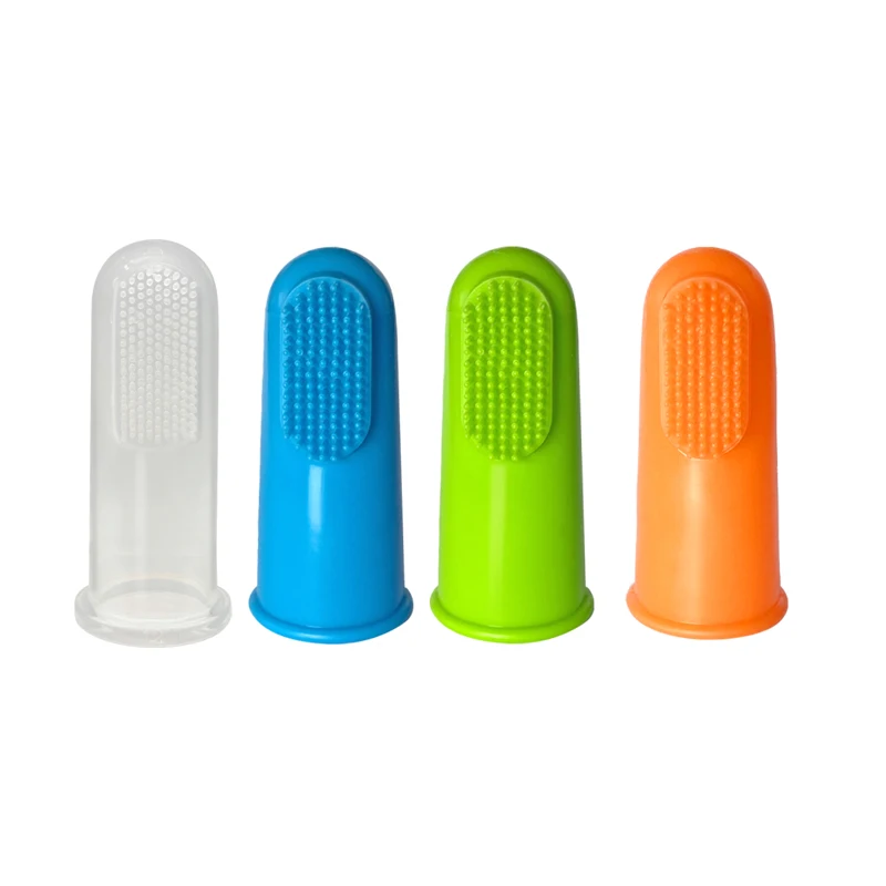 

Factory Wholesale Super Soft Silicone Dog Dental Care Bulk Pet Cat Dog Finger Toothbrush, Transparent/blue/green/orange