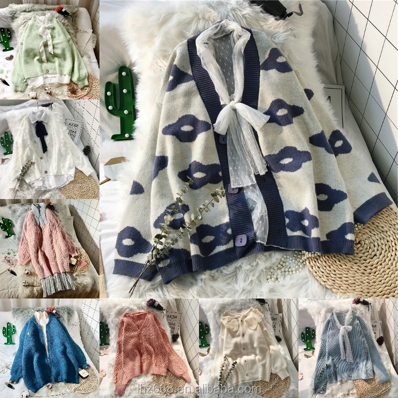 

2021 women's cardigan casual long sleeve knit sweater loose fashion sweaters