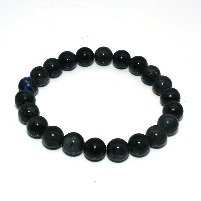 

NAPOLN Natural Stone Beads High Grade 6/8/10 mm Labradorite Bracelet, Black