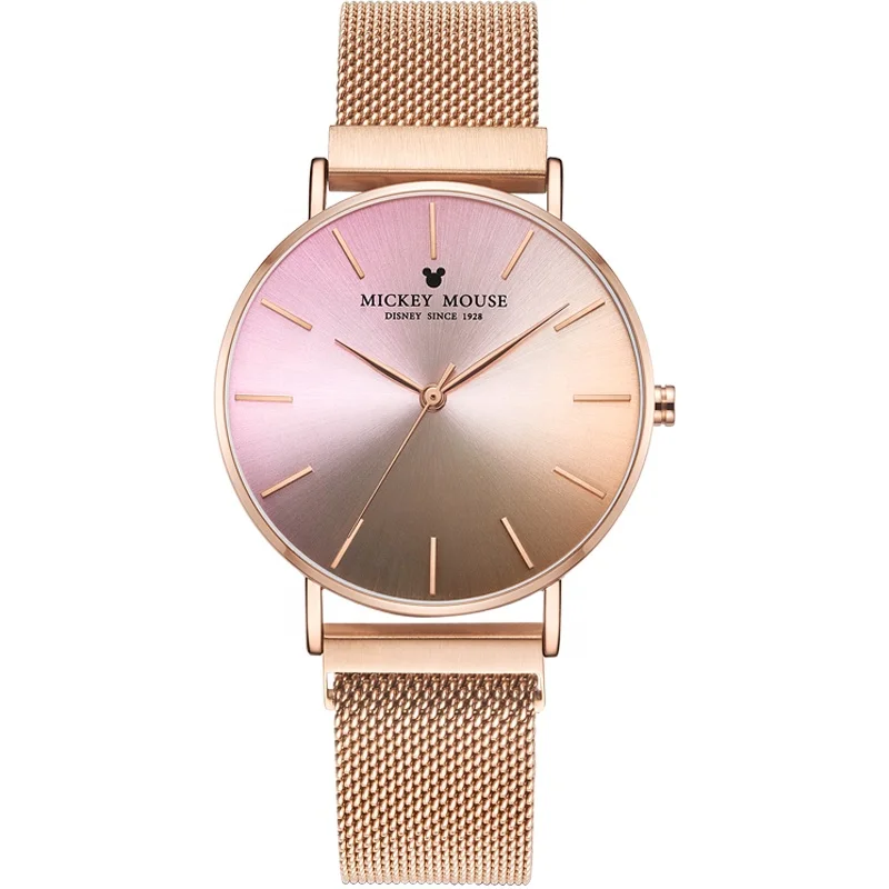 

2019 New Design Rose Gold Bezel Mesh Bracelet Magnetic Strap Wrist Watch Women
