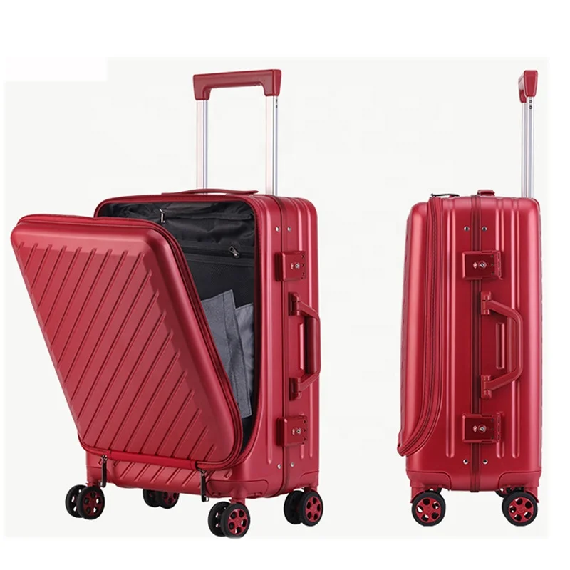 

2020 new style Ready to ship goods Germany Bayer PC double open aluminum frame Luggage aluminum trolley case suitcase, Customized