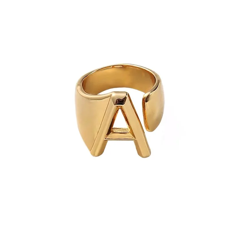 

High End 18K Gold Plated Ring Hip Hop Jewelry Letter A Ring