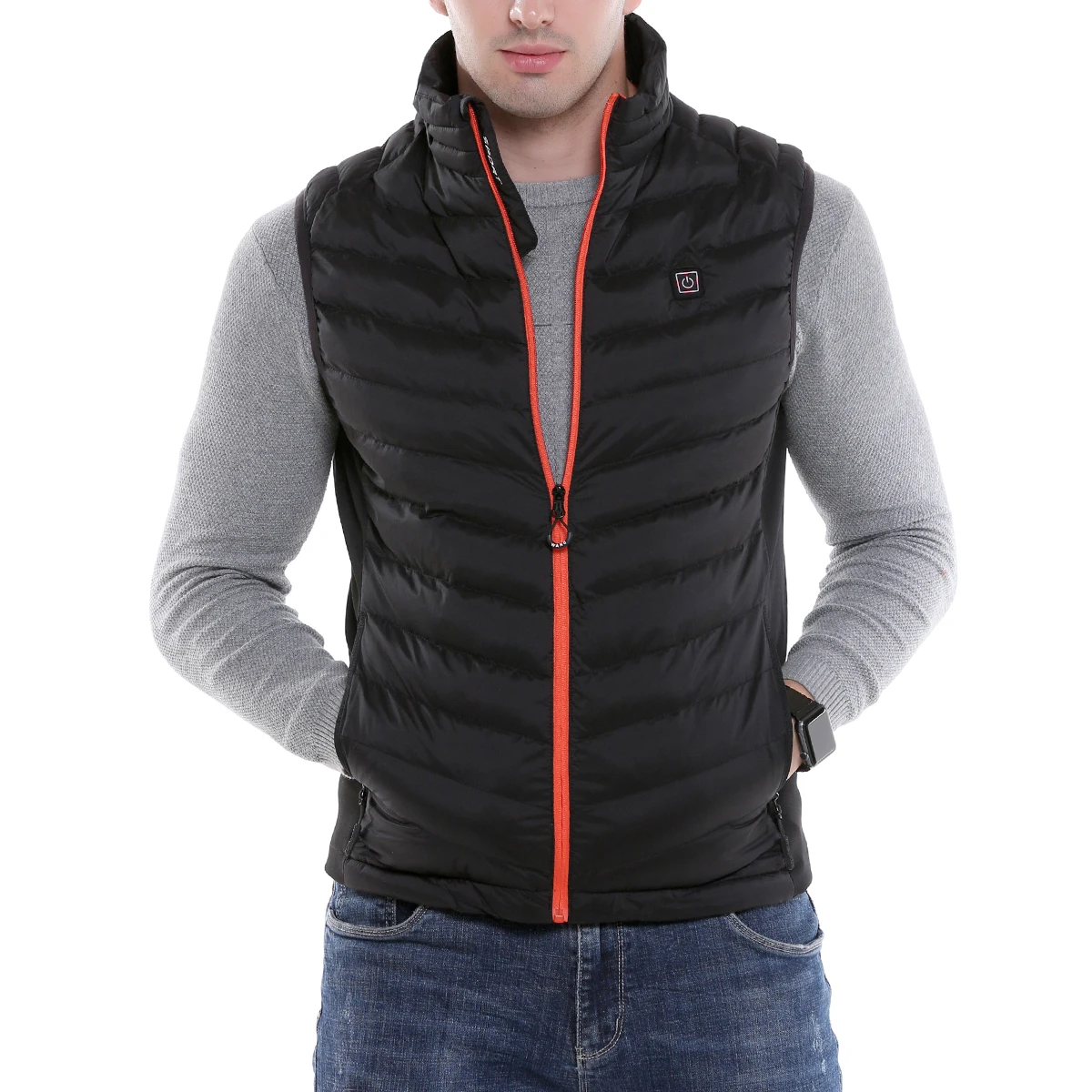 

Sidiou Group Men Heating Gilet Adjustable Temperature Down Vest Jacket Plus Size USB Heated Rechargeable Vest