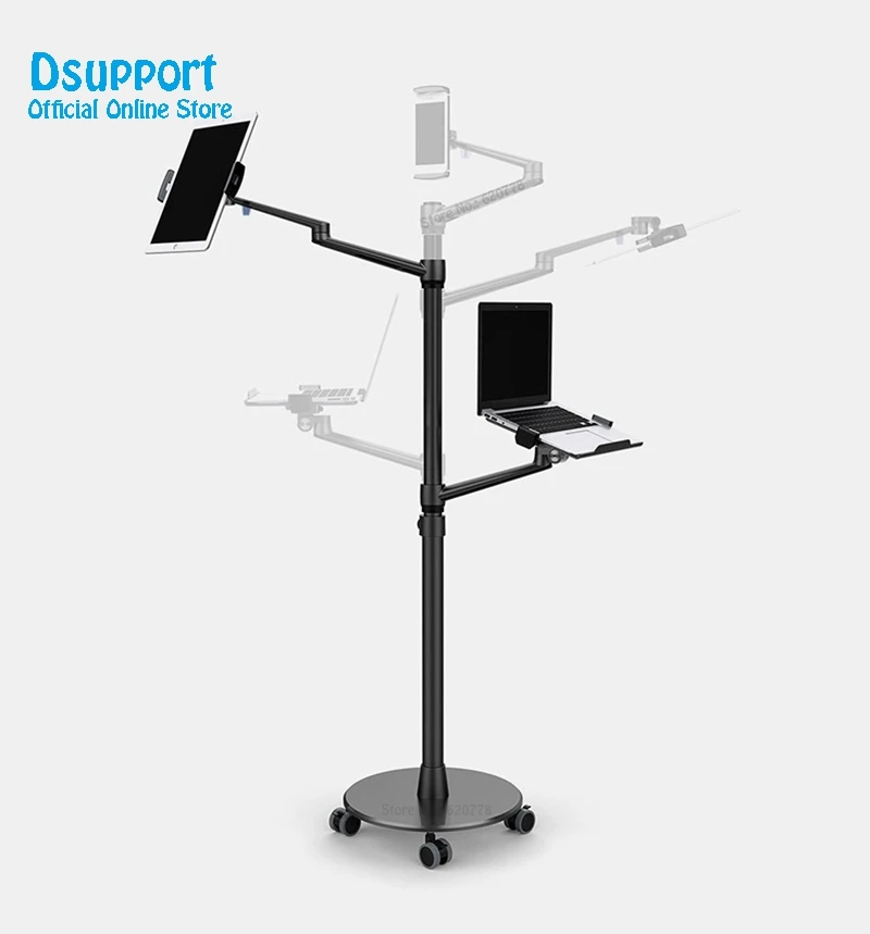 360 Rotation Aluminum Alloy 3 In 1 Mobile+tablet Pc Holder + Laptop