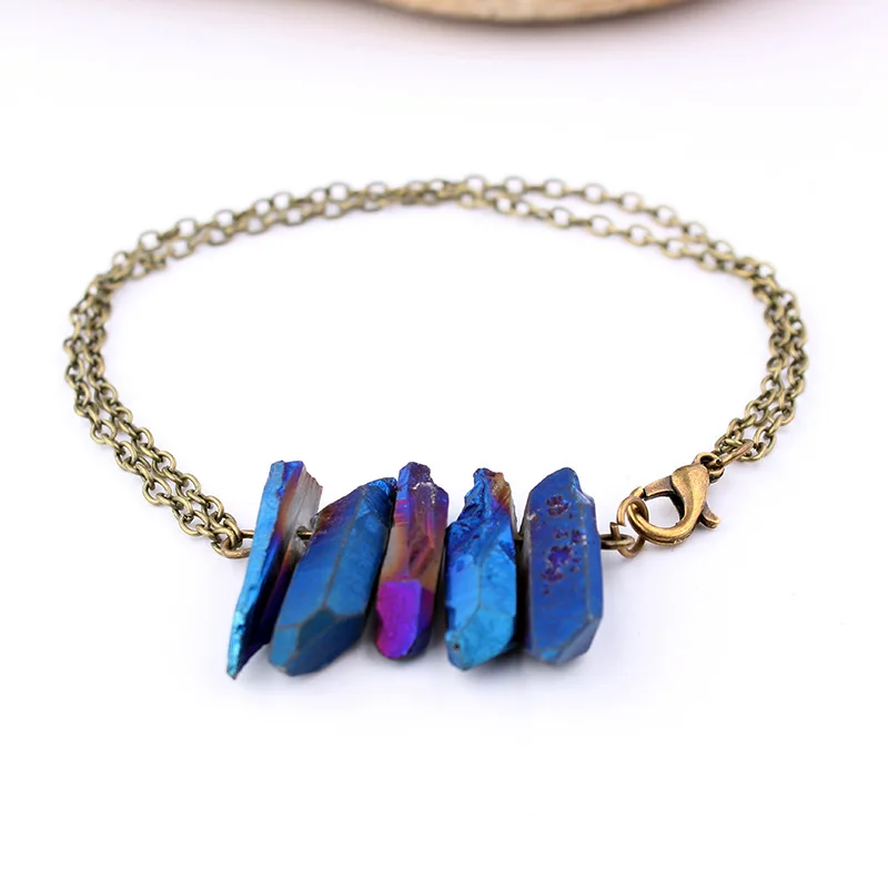 

Hainon Handmade women bracelet Irregular natural stones gift bracelets