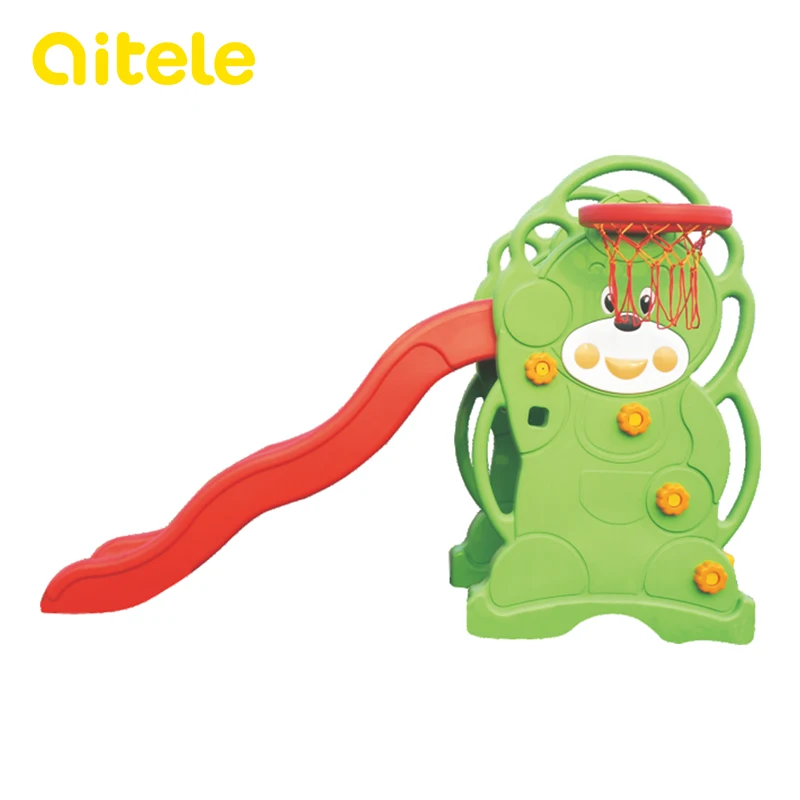 

factory price cute bear indoor children plastic slide