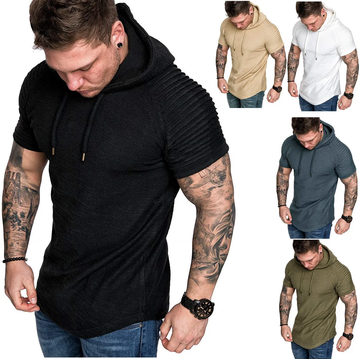 

2021 men's summer t-shirts wholesale t shirts u.s sizes t shirt with hood