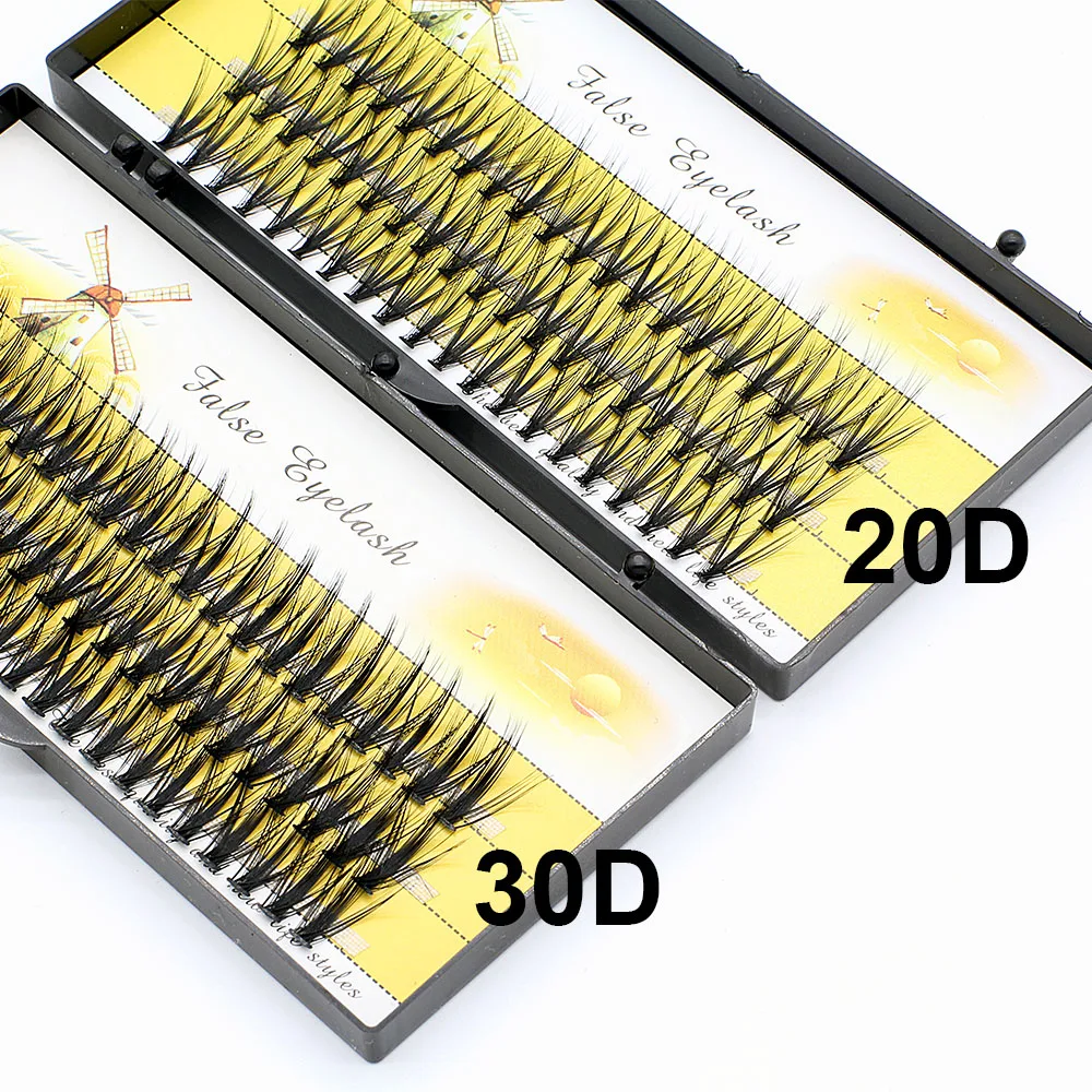 

0.07 mm 30D Beautiful Clustered Individual Lashes Vendor Thick Natural Mink C Curl Strip Eyelashes