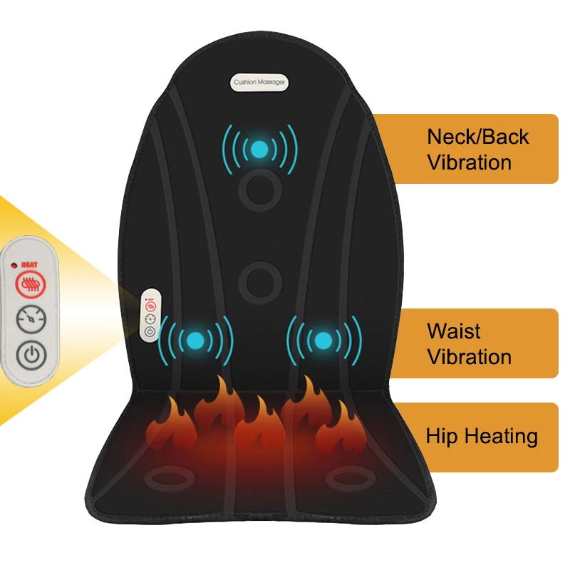 

Back Neck Waist Massager with 3 Nodes of Vibration Deep Tissue Massage Chair Pad Seat Massage Cushion for Home Office Car Chair