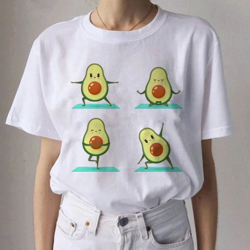 

Women's Loose Avocado Printed Top Cartoon Popular Top T-shirt