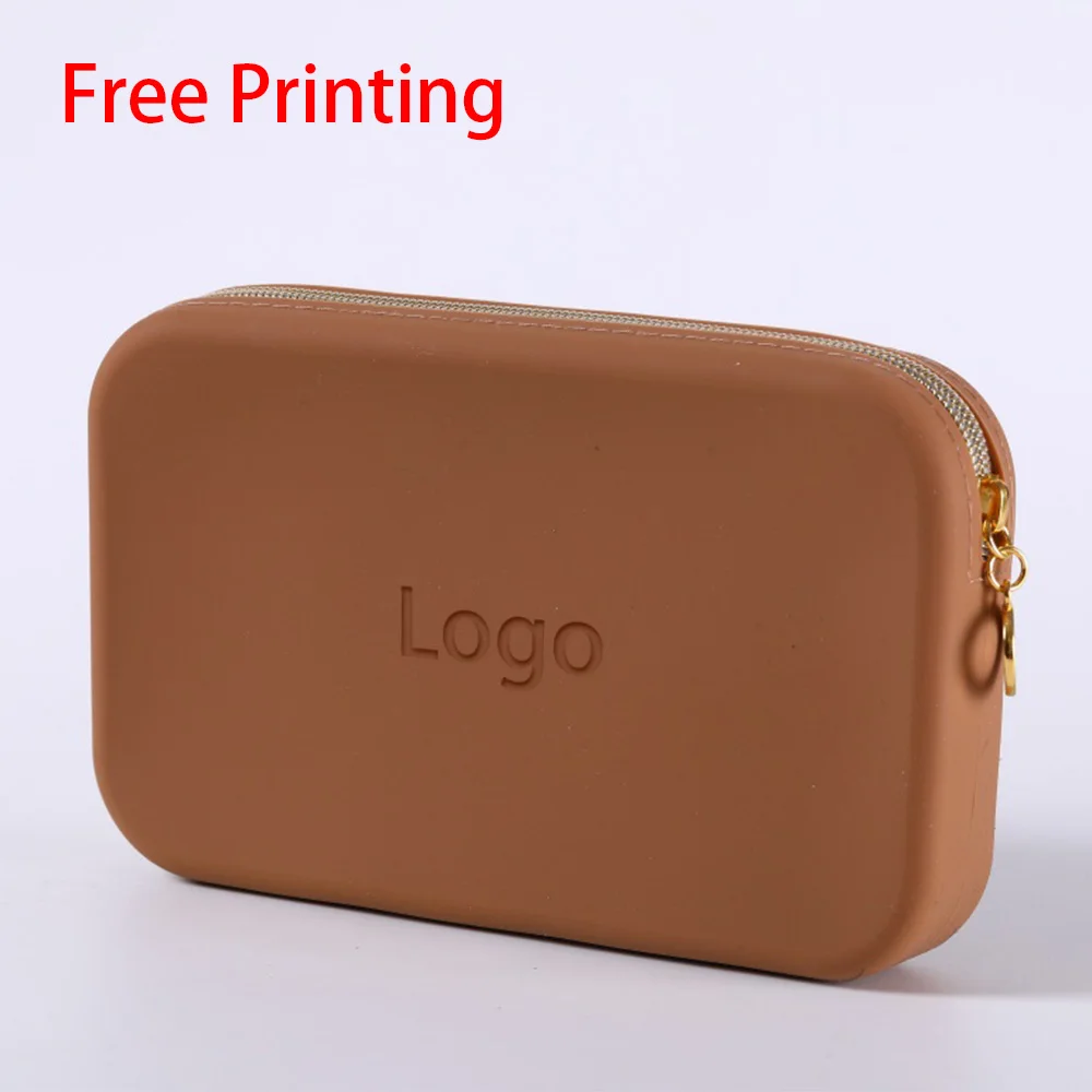 Silicone Cosmetic Storage Bag Zipper Portable Travel Toiletry Organizer Square Waterproof Digital Lipstick Bag