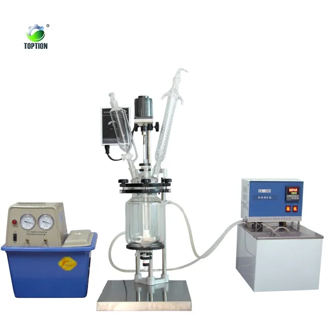 

250 ml glass reactor jacketed double layer with agitator