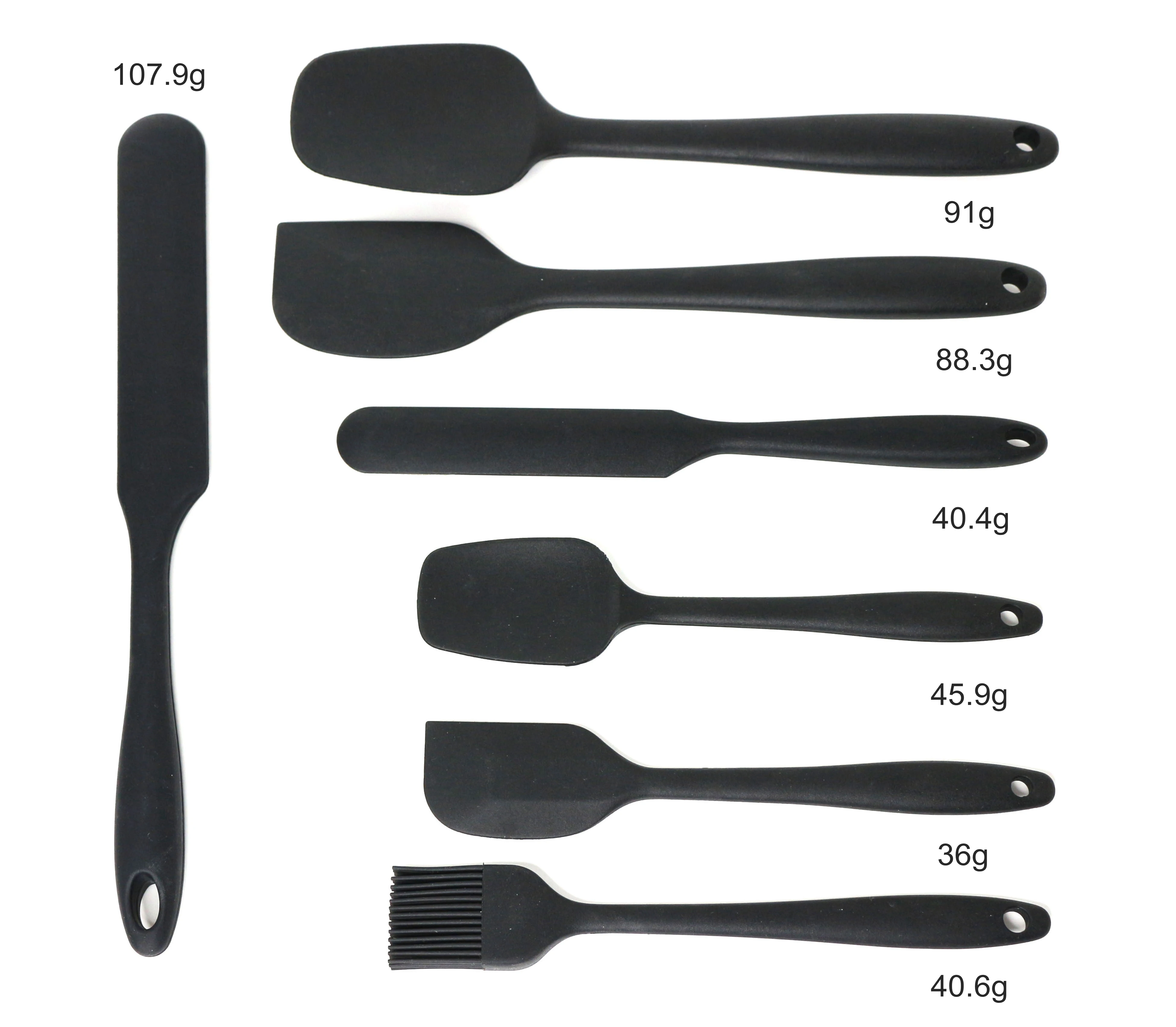 Kitchen Accessories Heat Resistant 7 Pieces Silicone Baking Cooking Bbq Spatula And Brush