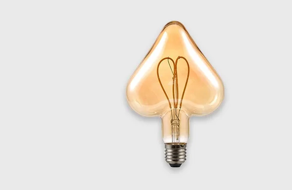 Star shaped outline led filament bulb