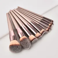 

2020 10pcs luxury champagne makeup brushes set no logo synthetic make up brushes private label