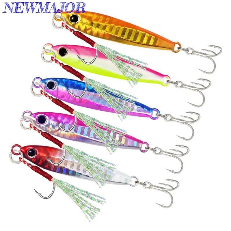 

NEWMAJOR Hard Metal Jig Fishing Lure Jigging Spinning Swimbait Tackle for Lake Stream Fishing Available in 10g 40g 60g Sizes