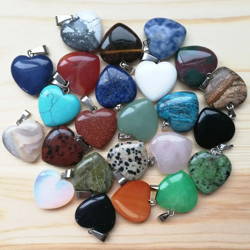 

Jewelry Components Heart Natural StoneJewelry Charms For Jewelry Making Gemstone Necklace Pendant, Picture