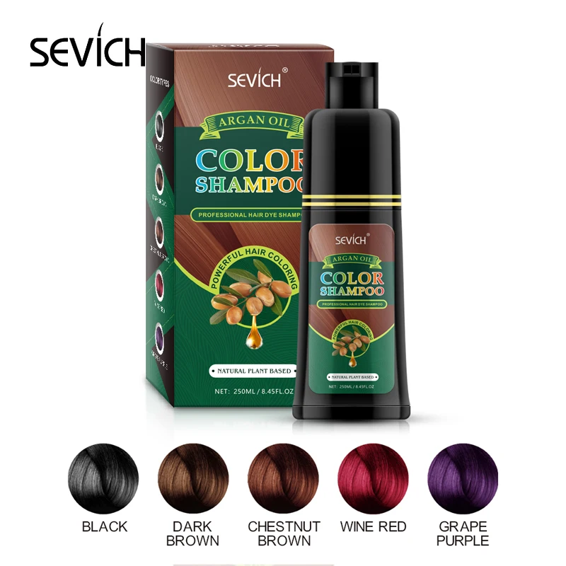

Shampoo for Color Treated Hair Color Shampoo 4 Hair Colors Dye Maintain Hair Color for Two Months 15 minutes, Dark brown, chestnut brown, wine red, grape red, purple