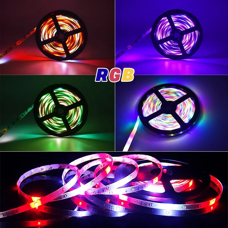 

RTS All in One Set Waterproof 5m Strip 44Key IR Remote Controller and 12V 3A power supply RGB Flexible 5050 LED Strip Light, Rgb changeble