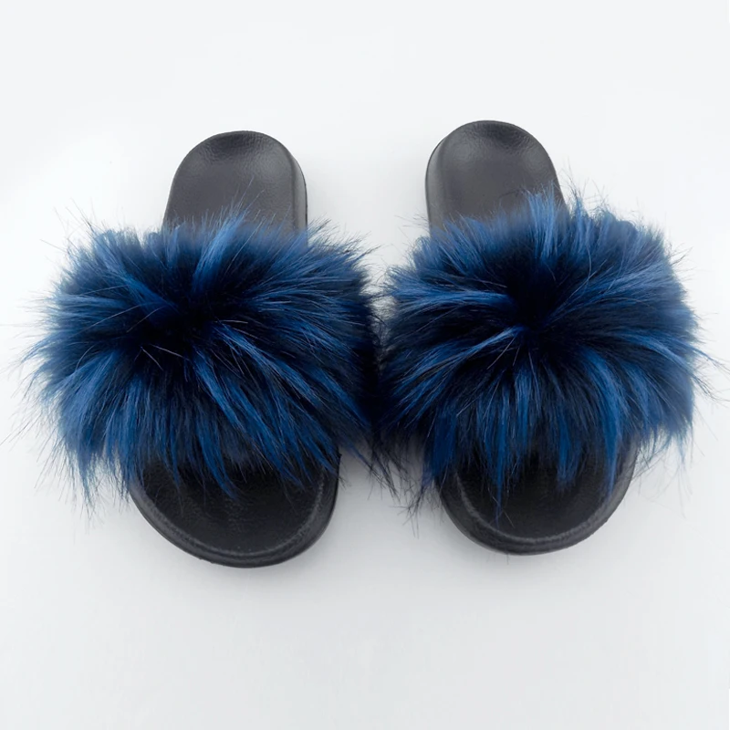 

indoor eva sole slide sandal 100% faux fur slipper, Red ,black ,green ,orange ,brown and so on