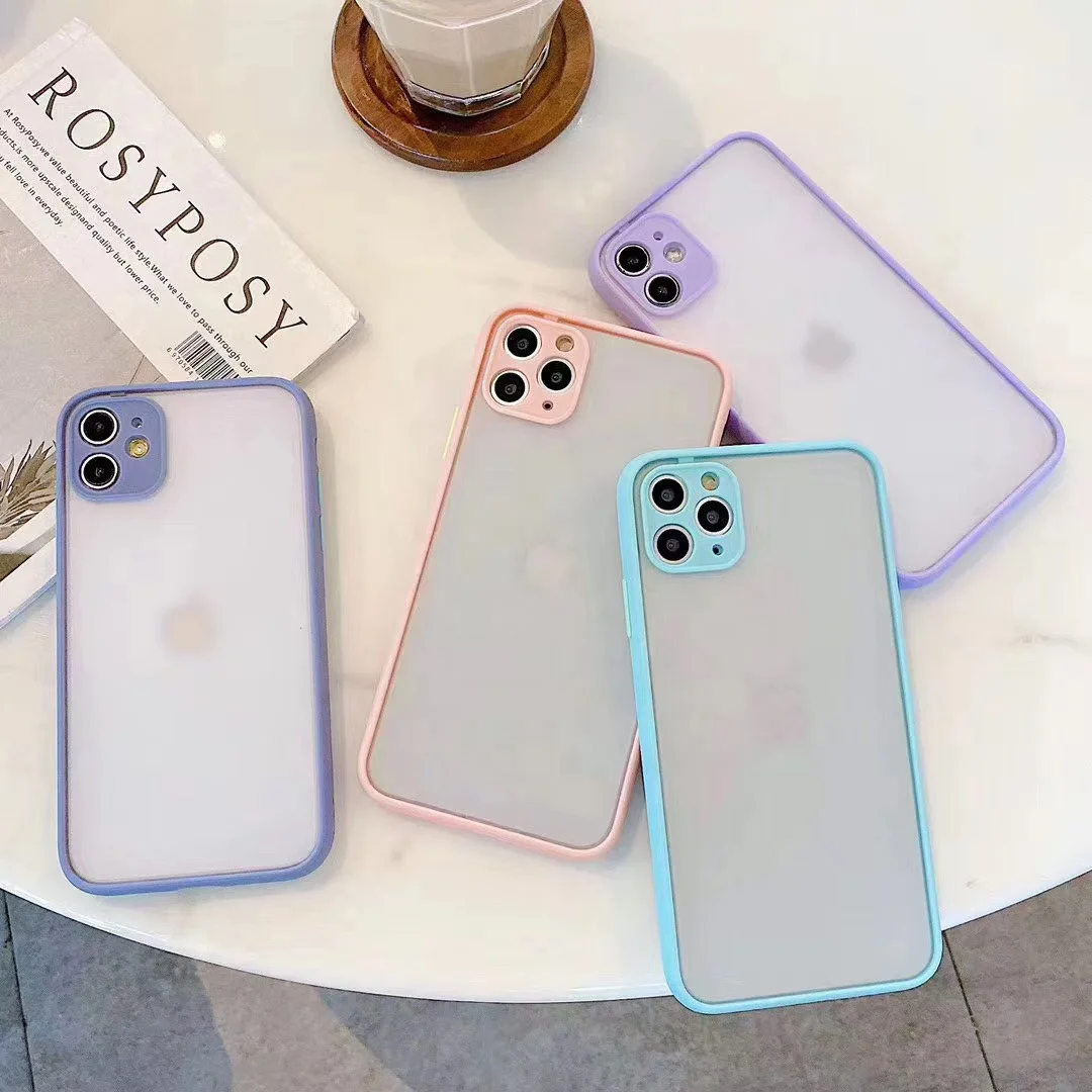 

Soft Touching Ultra Hybrid TPU PC Anti Fingerprint Shockproof Clear Back Cover Phone Case for iPhone X 10 11 12, Multi colors