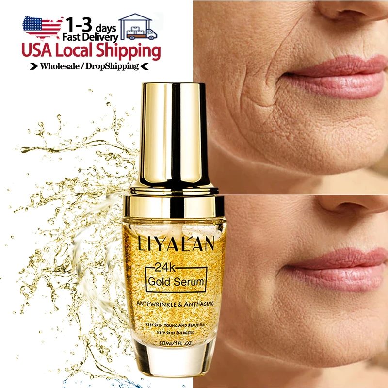 

Private Label Skin Care Collagen Serum Natural Whitening Anti Aging Anti Wrinkle Face Pure 24k Gold Serum