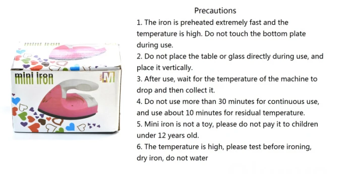 US Plug Pink Color Portable Hot Fix Rhinestone Iron Hot Fix Paper Handheld Electronic Mini Iron With Thermostat Bottom