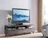 Smart home 151280DGY Mid Century Modern Tv Stand Entertainment Center Media Console, Distressed Grey Color, Tv Stands up to 65-i
