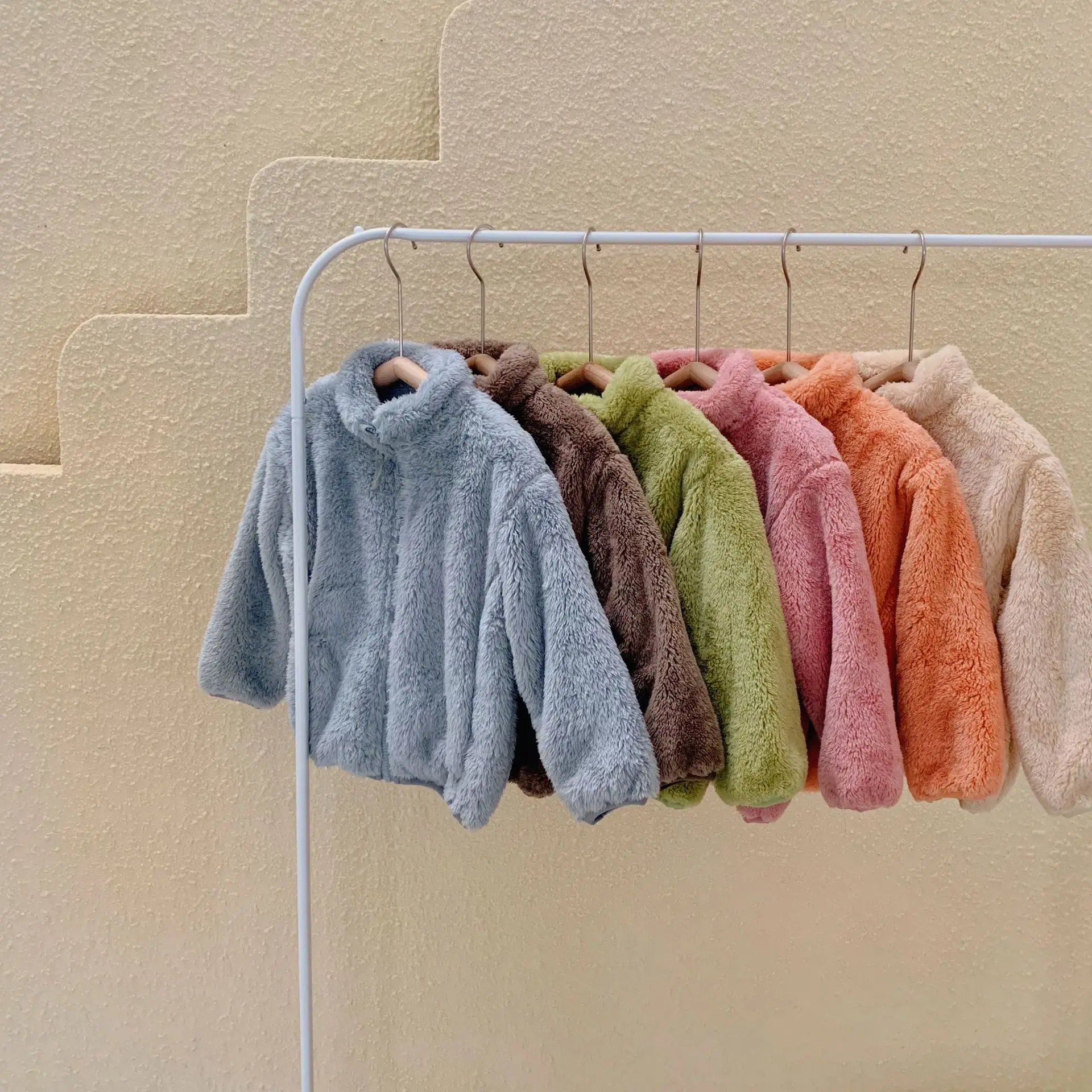 

Hot Selling Winter Warm 100%polyester Unisex Baby Kids Toddler Soft Polar Fleece Teddy Coat Oversized Zipper Jacket, Picture