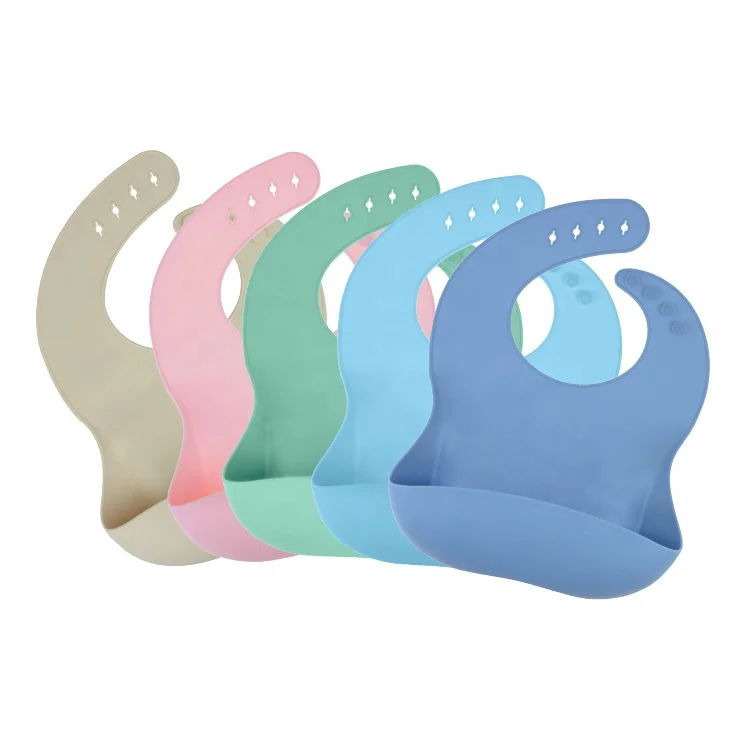 

Acceptable custom Logo Soft Kids Waterproof Silicone Baby Bibs