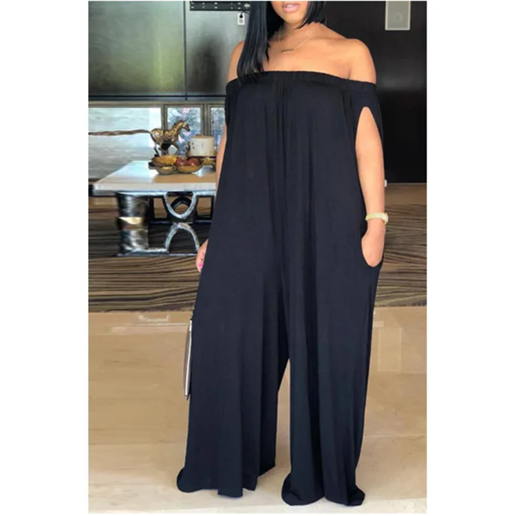 

Women off the shoulder jumpsuits plus size wide leg jumpsuit