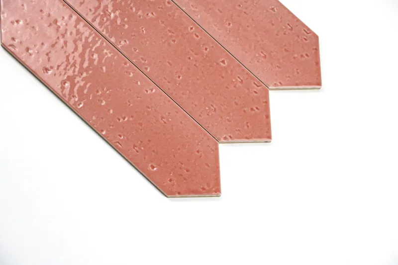 粉红色双箭头形状的卧室和儿童房设计的地铁瓷砖