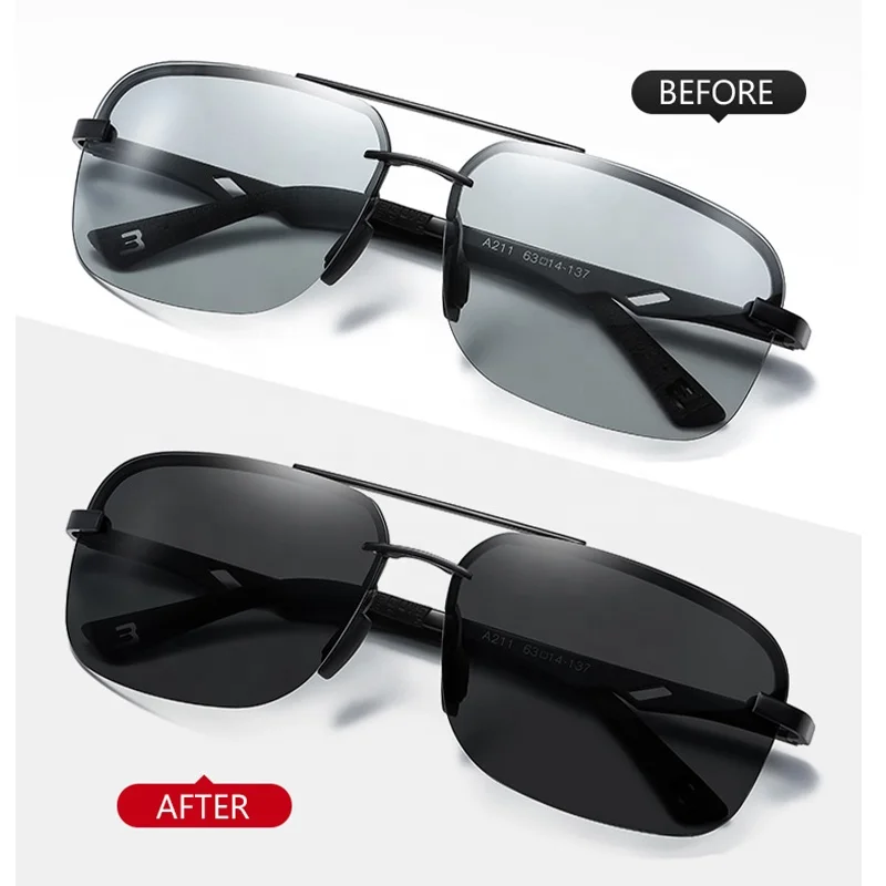

ALFY Polarized Driving Sping Hinge Aluminum-magnesiu Sunglasses UV400 Protect Outdoor Actives Fishing Photochromic Glasses