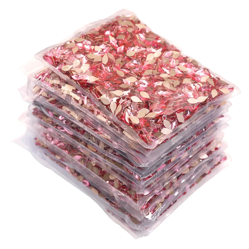

1440pcs Pink diamond glass shaped crystal stone DIY clothing accessories nail art rhinestone patch 3D rhinestone flat back