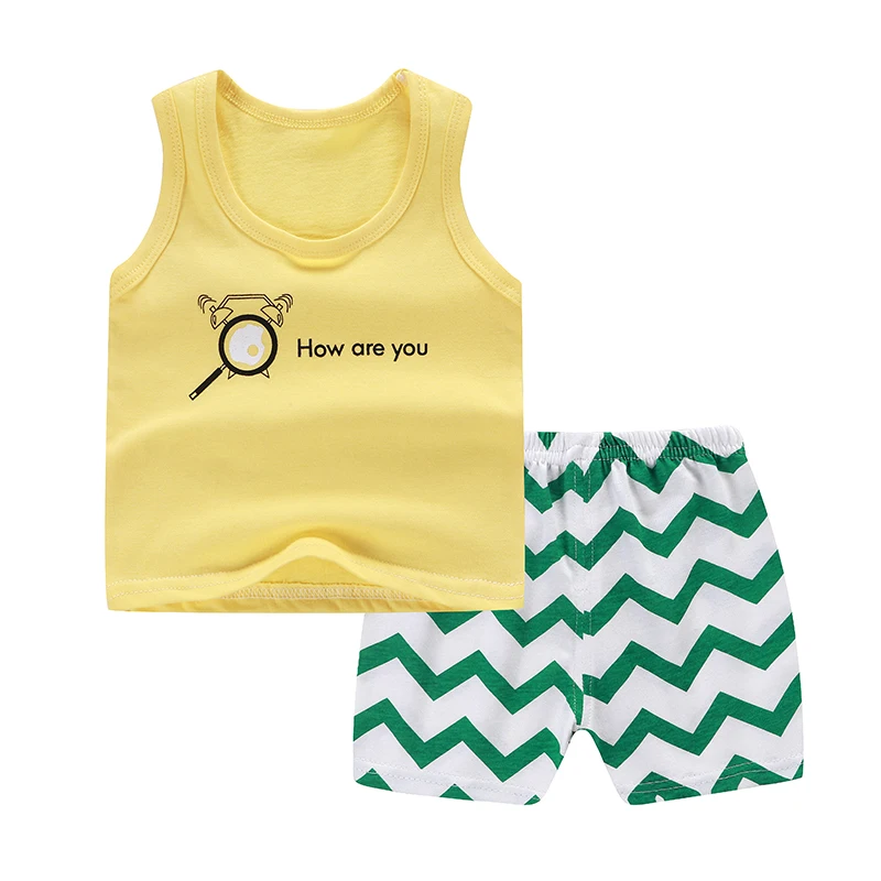 

Hot Sale Summer Children's Clothing Sets Different Design Baby Clothing Vest Tops Shorts 2pcs Baby Girl Outfit Suit