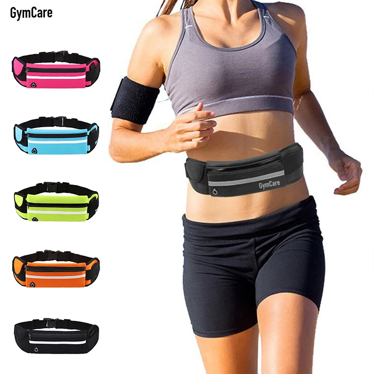 

Custom logo sports fashion waterproof chain polyester running women belt waist bags, Multicolor