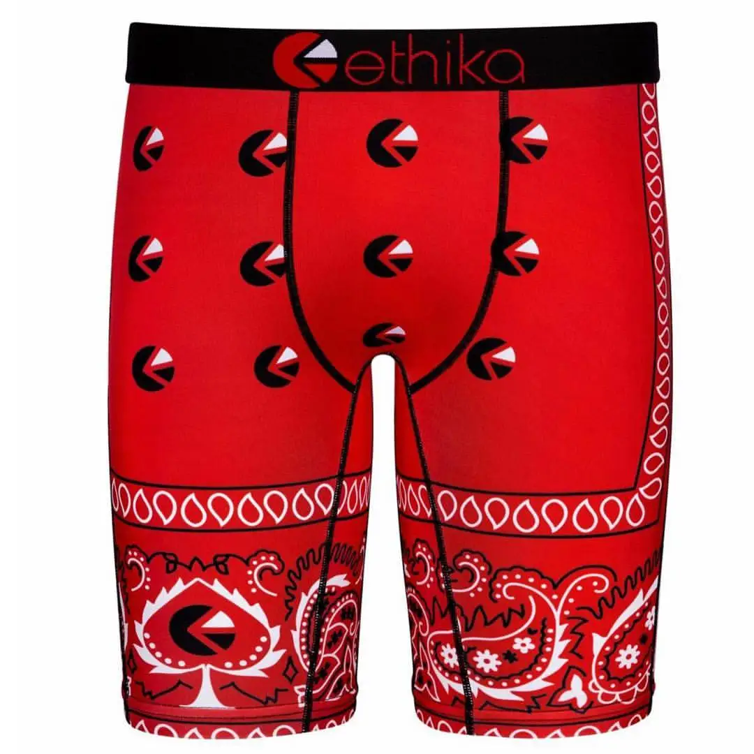 

New arrival men brief underwear men ethika printed short polyester quick-dry waistband sports wear plus size men boxer pants