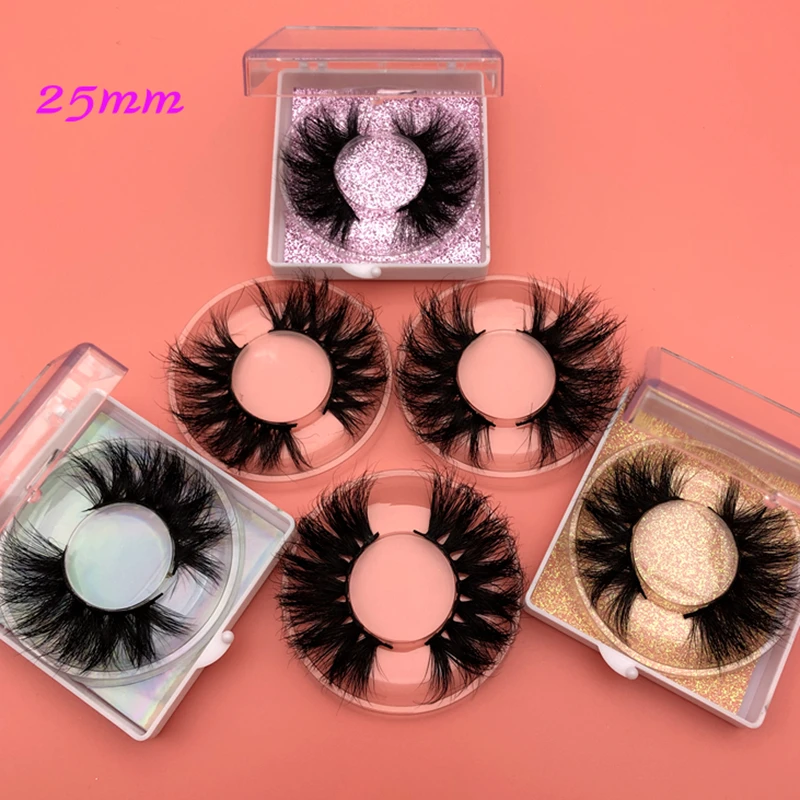 

3D Faux Mink Human Hair Individual Private Label Fake 25mm Eyelashes