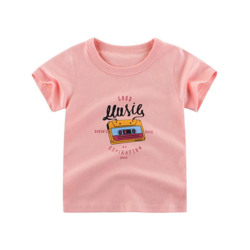 

Cartoon Short Sleeved 100% Cotton Plain Childrens T Shirts 1year- 5years