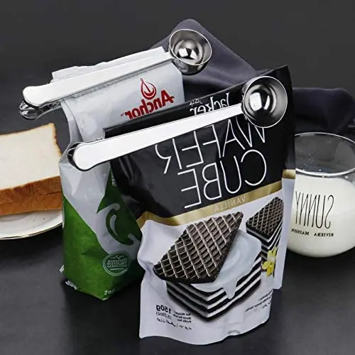 

Everich Two-in-one Stainless Steel Coffee Spoon Sealing Clip Kitchen Gold Accessories, Natural