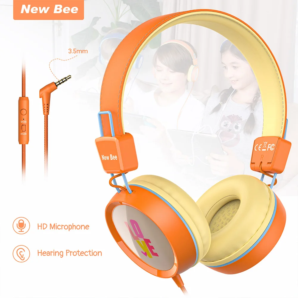 

Boys Girls Kids Headphones Wired Computer Gaming Children Headset for School/Tablet/Smartphones/Travel/Study