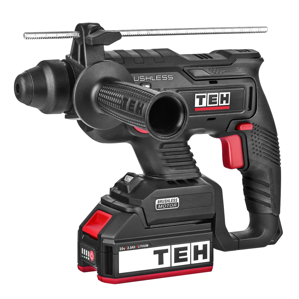 

TEH In Stock Rechargeable Lithium Electric Brushless Cordless Hammer Drill Machine 22mm With Lithium Battery