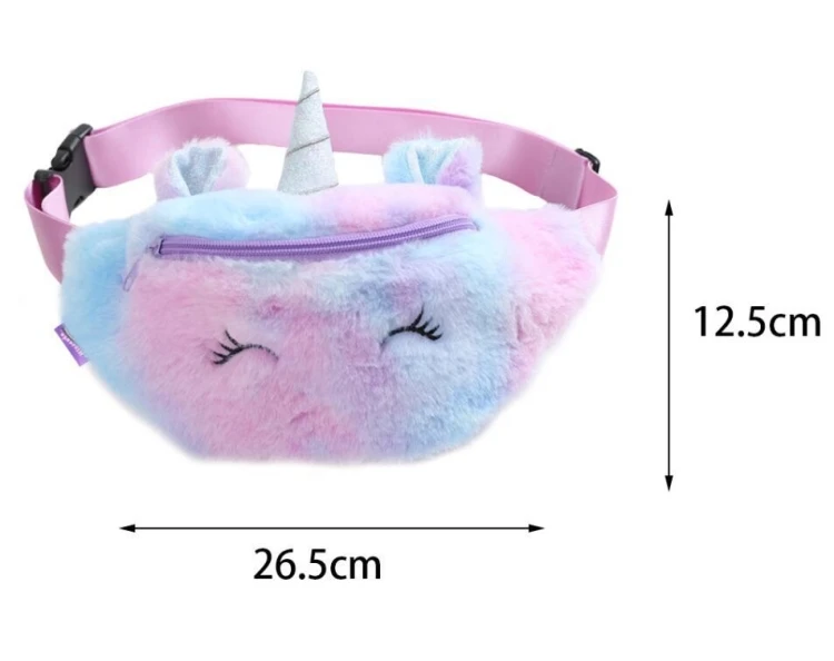 

Wholesale Unicorn Fanny Pack Plush Belt Bag Pouch Chest Purse Female Waist Bag For Kids Gifts, Purple pink