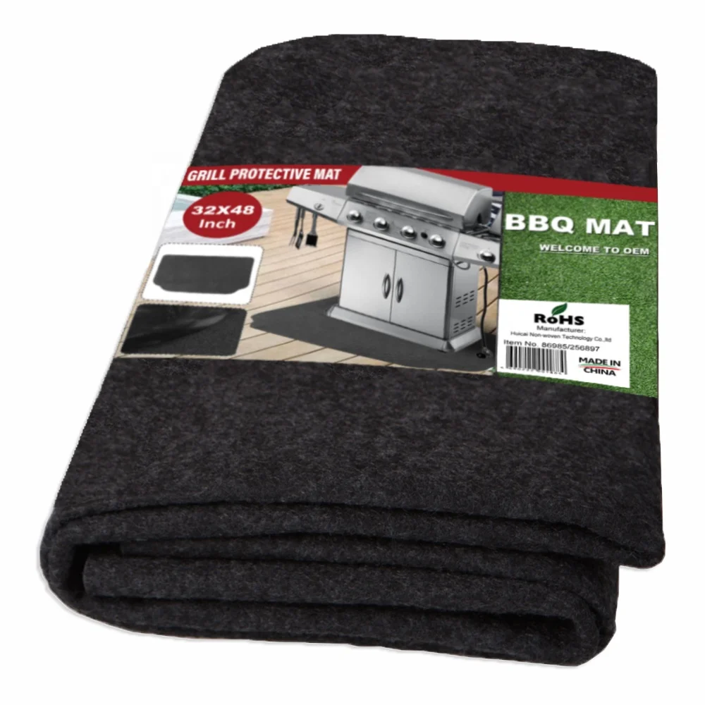 

Fireproof Charcoal BBQ Grill Mat, Black, grey,any color available