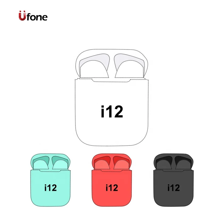 

Ufone Dropshipping True Wireless Inpods I12 Earbuds Mini Wireless Headphones Blue Tooth Audifonos Auricularess Tws I12, Black, blue, pink, yellow, green, gray, red
