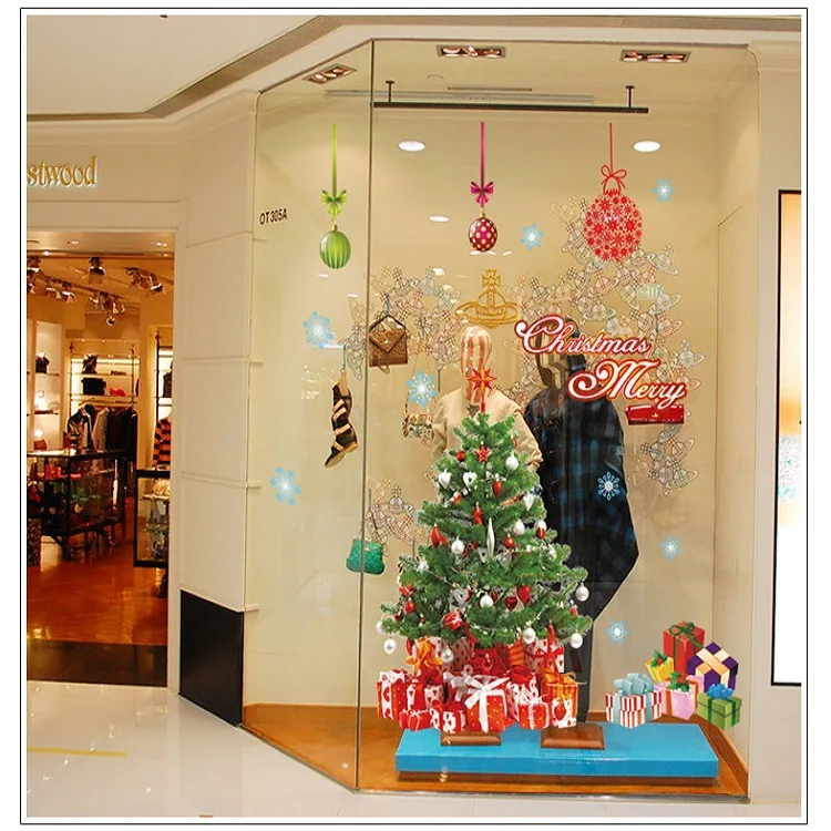 
Art Santa Claus Christmas tree mural stickers can be customized wall stickers  (1600146459864)