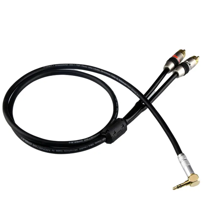 

QINCROWN Hi-end 3.5mm to 2 RCA Male Subwoofer Audio Cable Hifi Digital Coaxial Audio Video RCA Cable
