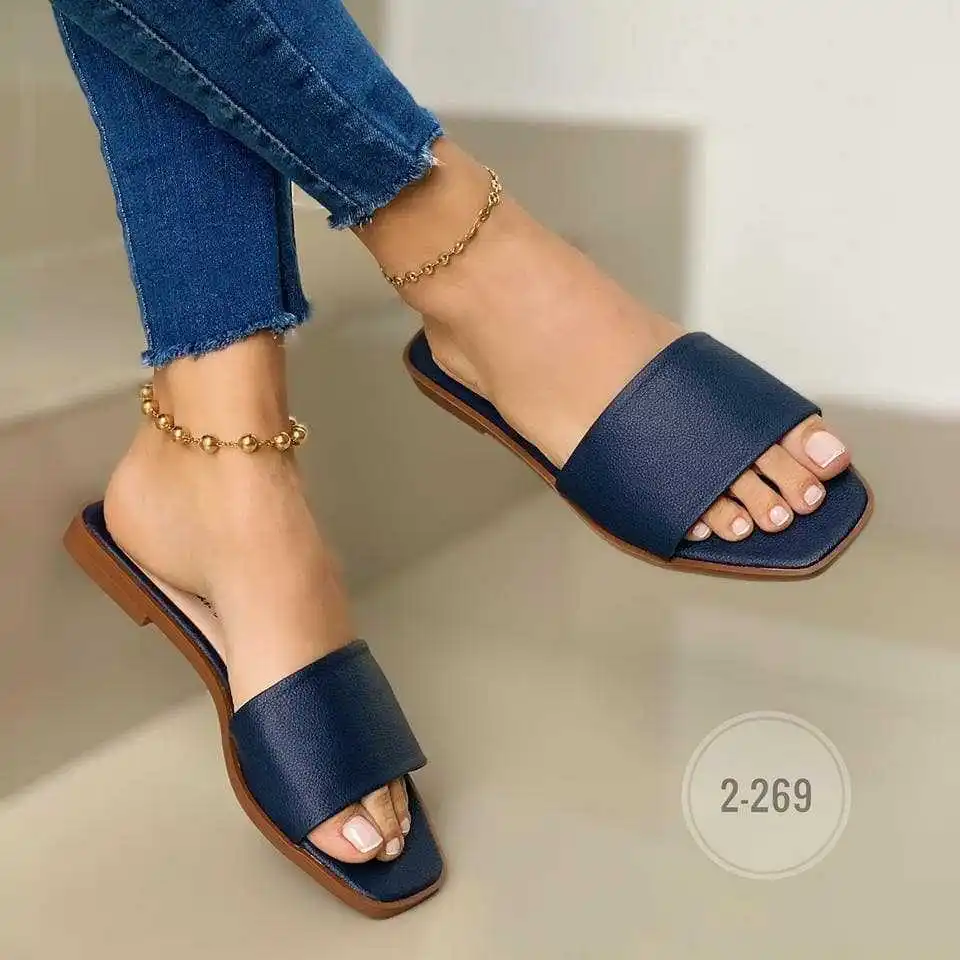 

Women's slippers summer 2020 flat bottom women's shoes 40-43 casual open toe outdoor slippers drop shipping, Blue, black, gold