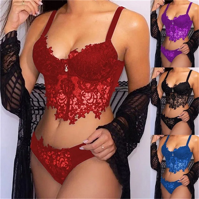 

Wholesale 2021 Erotic Red Chemise Trim Women Sexy Lingerie Bodysuits Set