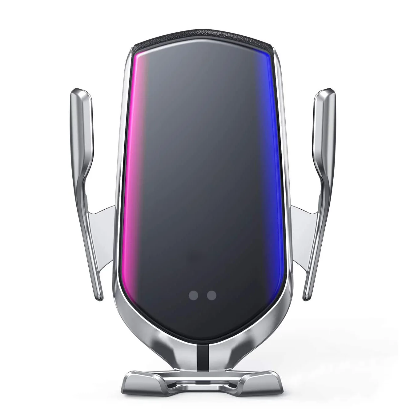 

Automatic Clamping Infrared Auto Induction QI Fast Charging Air Vent Car Wireless Charger Stand for IPhone 13, Gold/silver